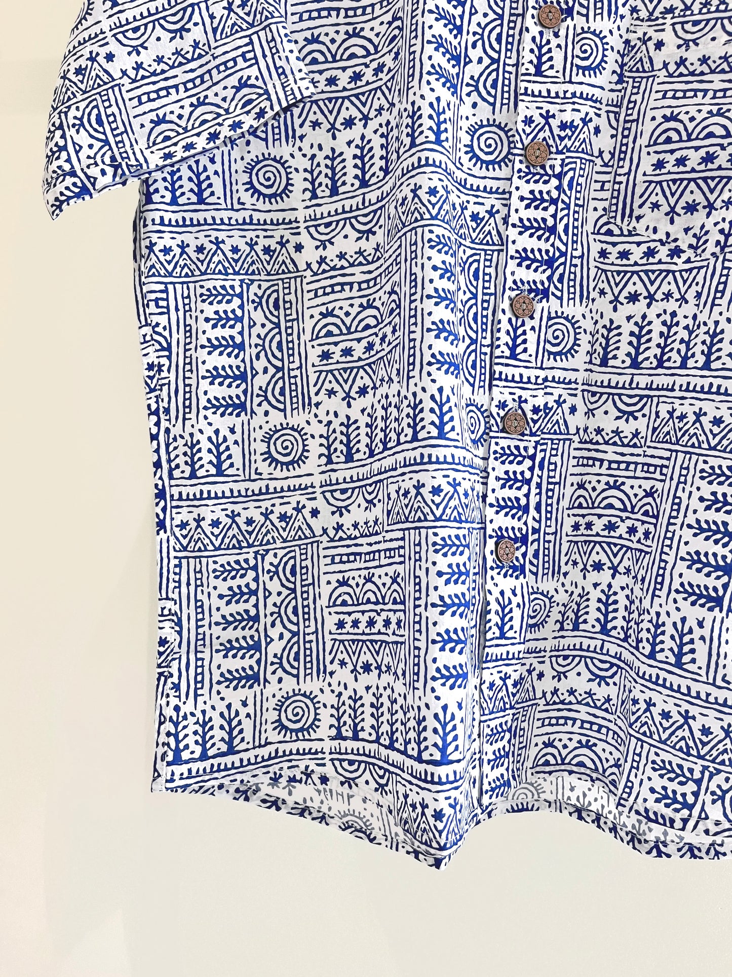 COTTON BLOCK PRINTED HALF SLEEVE SHIRT
