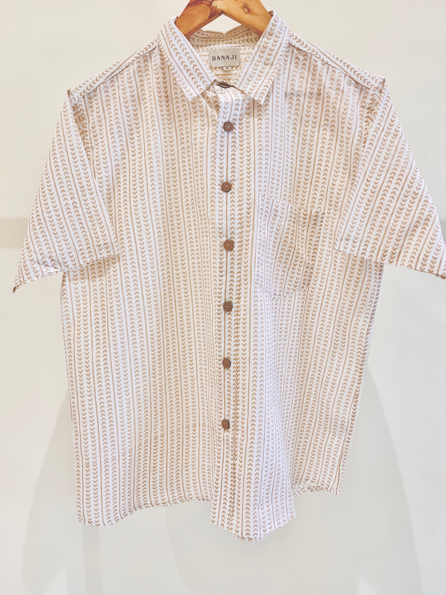 COTTON BLOCK PRINTED HALF SLEEVE SHIRT