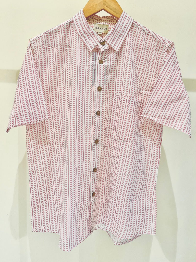 COTTON BLOCK PRINTED HALF SLEEVE SHIRT