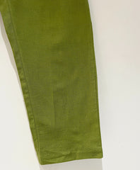 Green Narrow Leg Cotton Pants