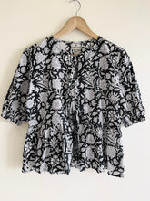 Black Block Printed Short Top