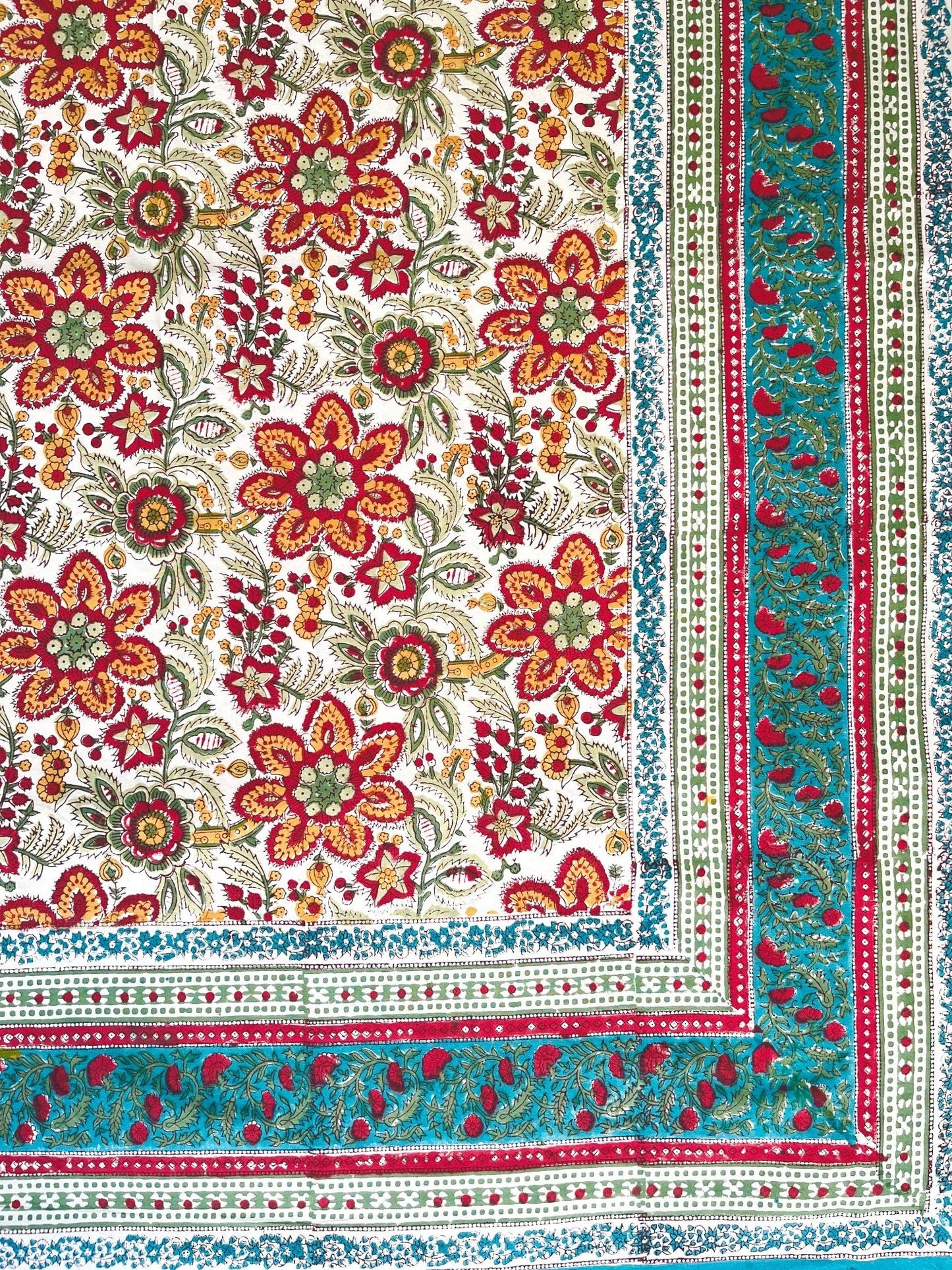 Gardenia Block Printed Bedsheet Set