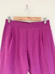 Magenta Narrow Leg Cotton Pants