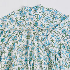 Turquoise Printed Girls Dress (0-8 Yrs)