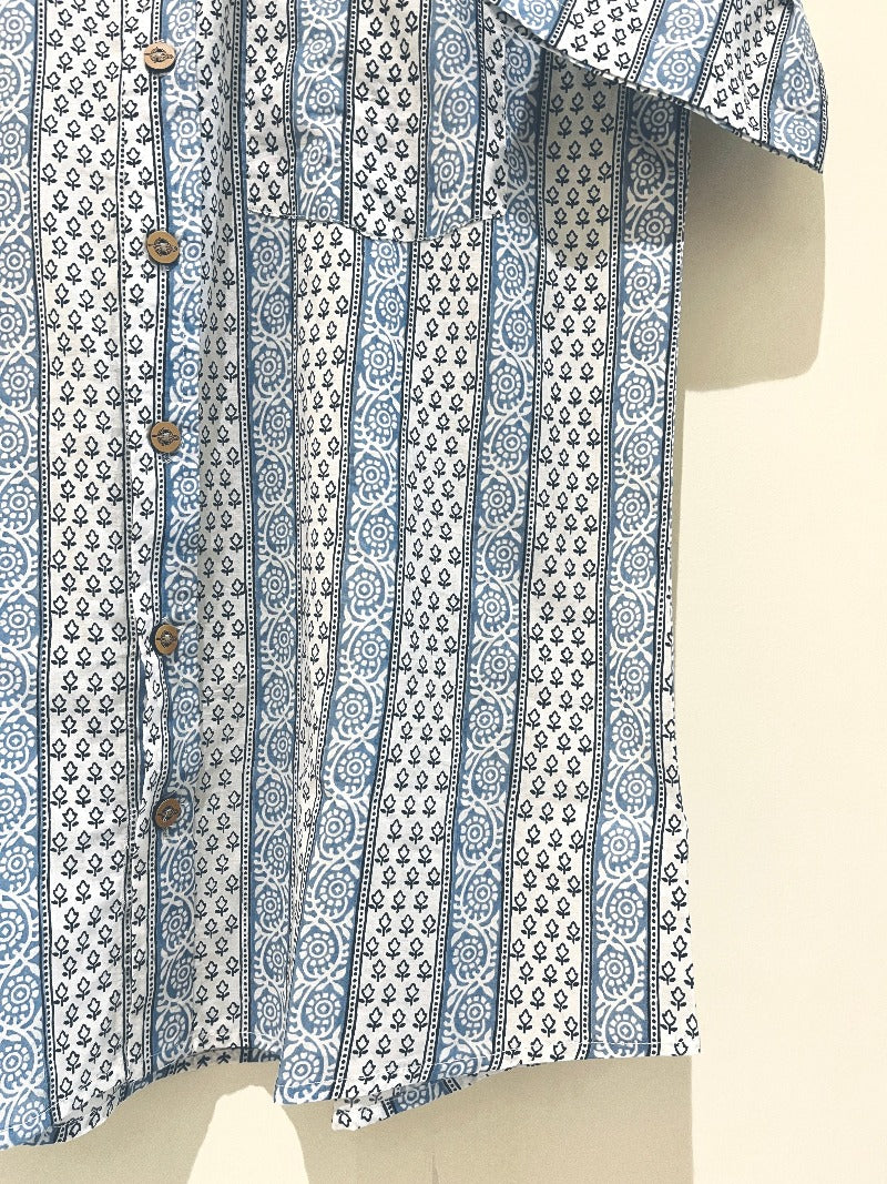 COTTON BLOCK PRINTED HALF SLEEVE SHIRT