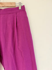 Magenta Narrow Leg Cotton Pants