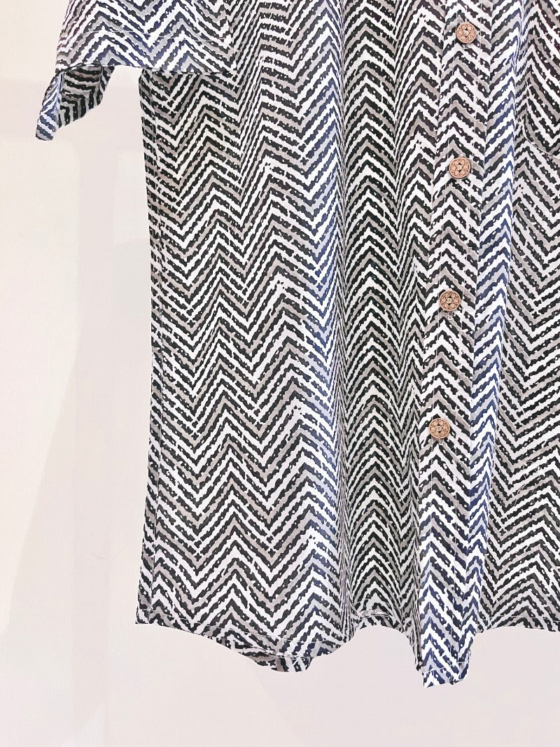 COTTON BLOCK PRINTED HALF SLEEVE SHIRT