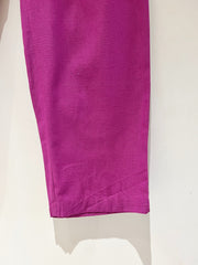 Magenta Narrow Leg Cotton Pants