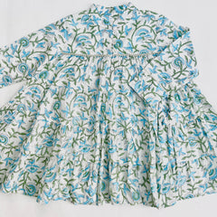 Turquoise Printed Girls Dress (0-8 Yrs)