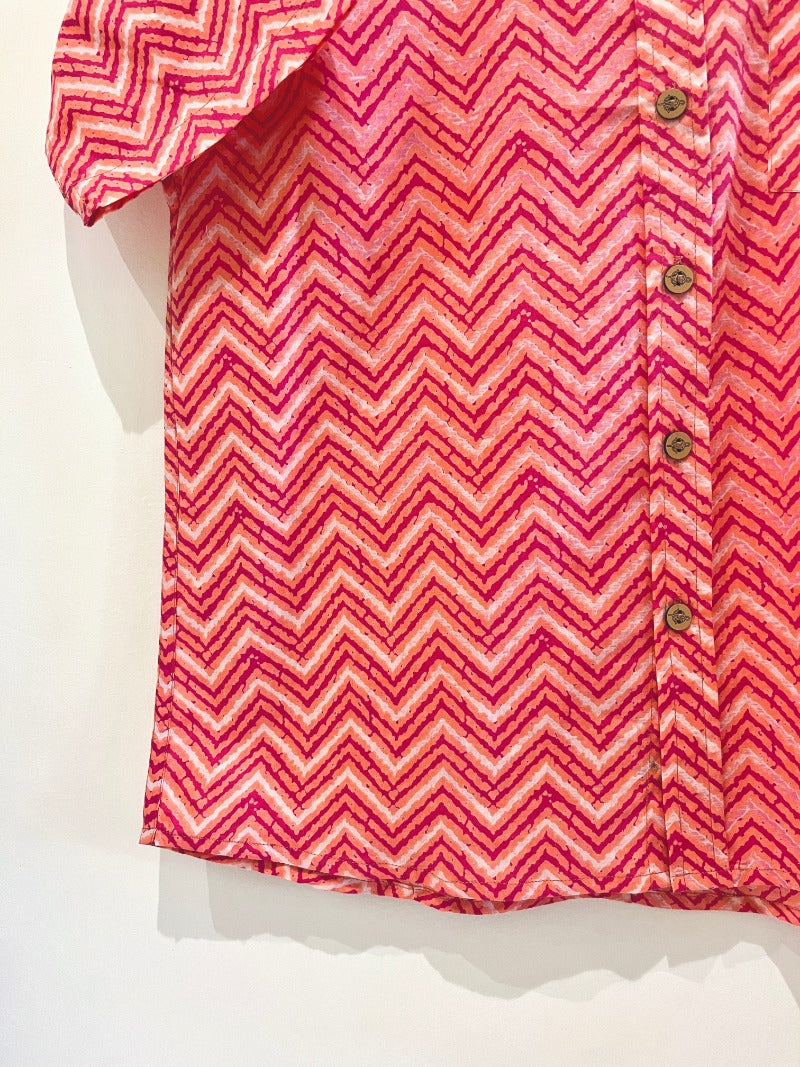 COTTON BLOCK PRINTED HALF SLEEVE SHIRT