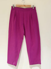 Magenta Narrow Leg Cotton Pants