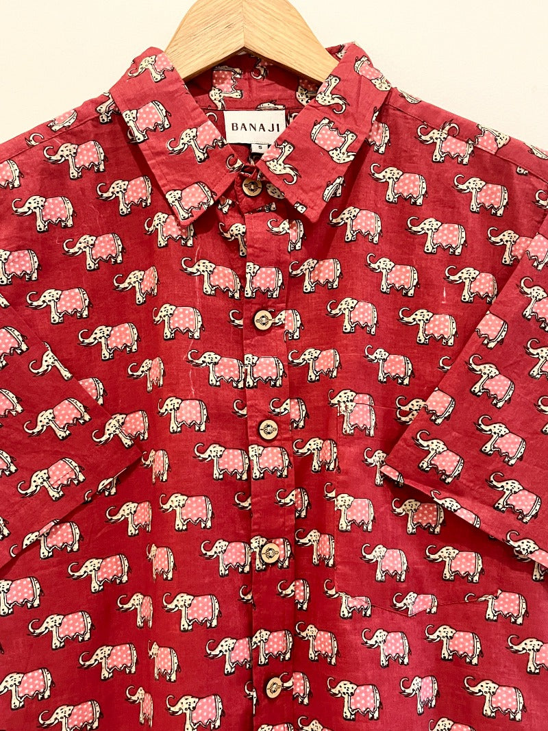 COTTON BLOCK PRINTED HALF SLEEVE SHIRT