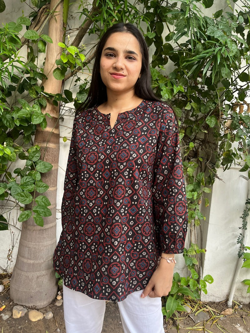 Printed Cotton Short Kurti