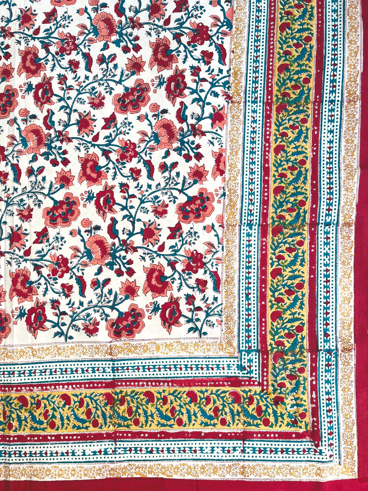 Royal Blooms Block Printed Bedsheet Set