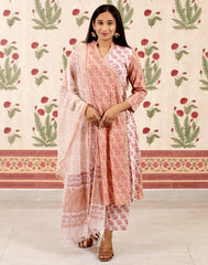 Lotus Bloom Kurta Pant Set with Dupatta