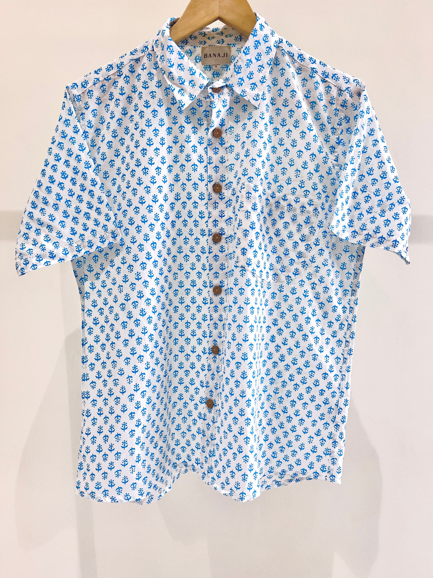 COTTON BLOCK PRINTED HALF SLEEVE SHIRT