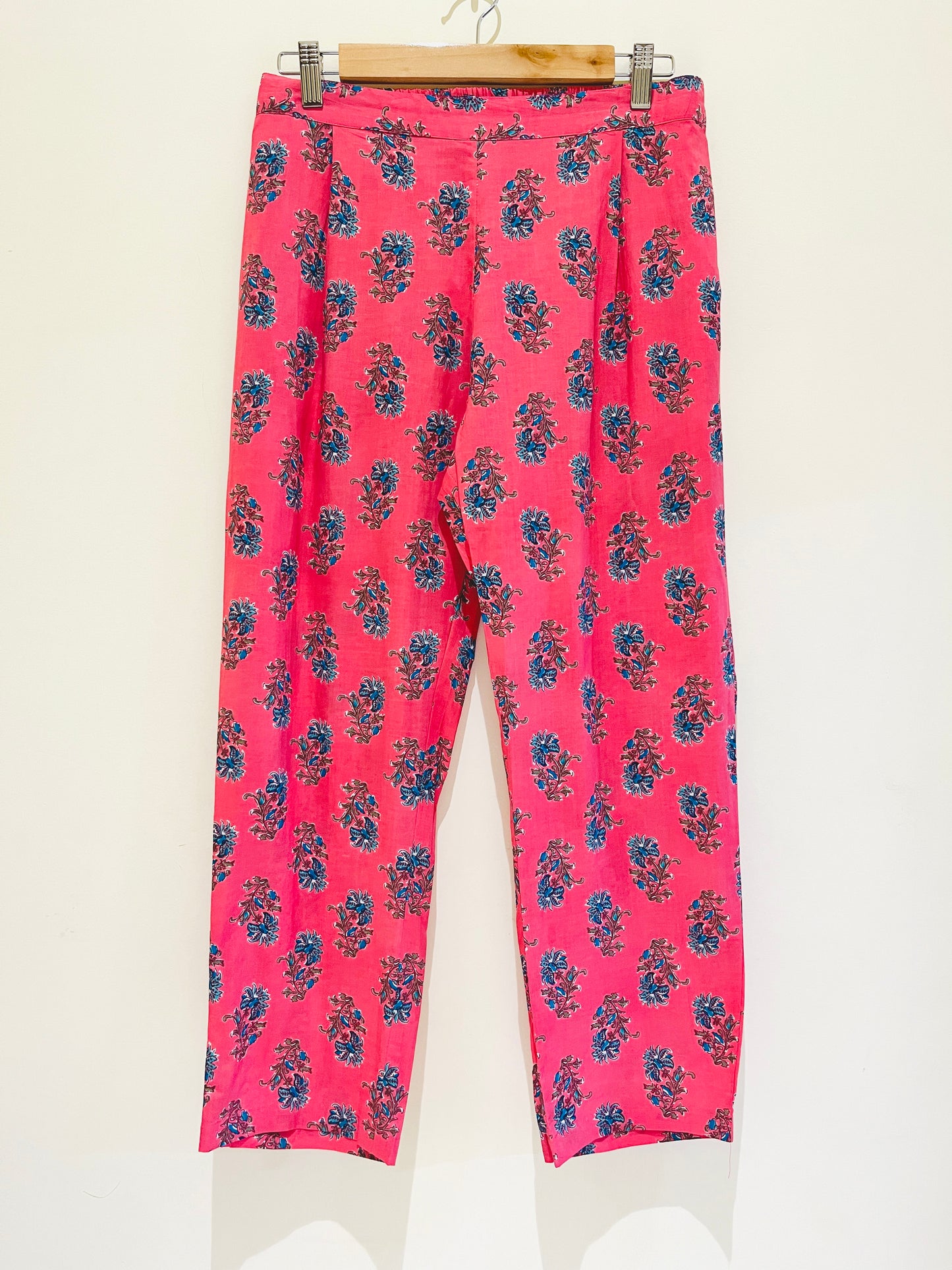 Pink Printed Cotton Pants