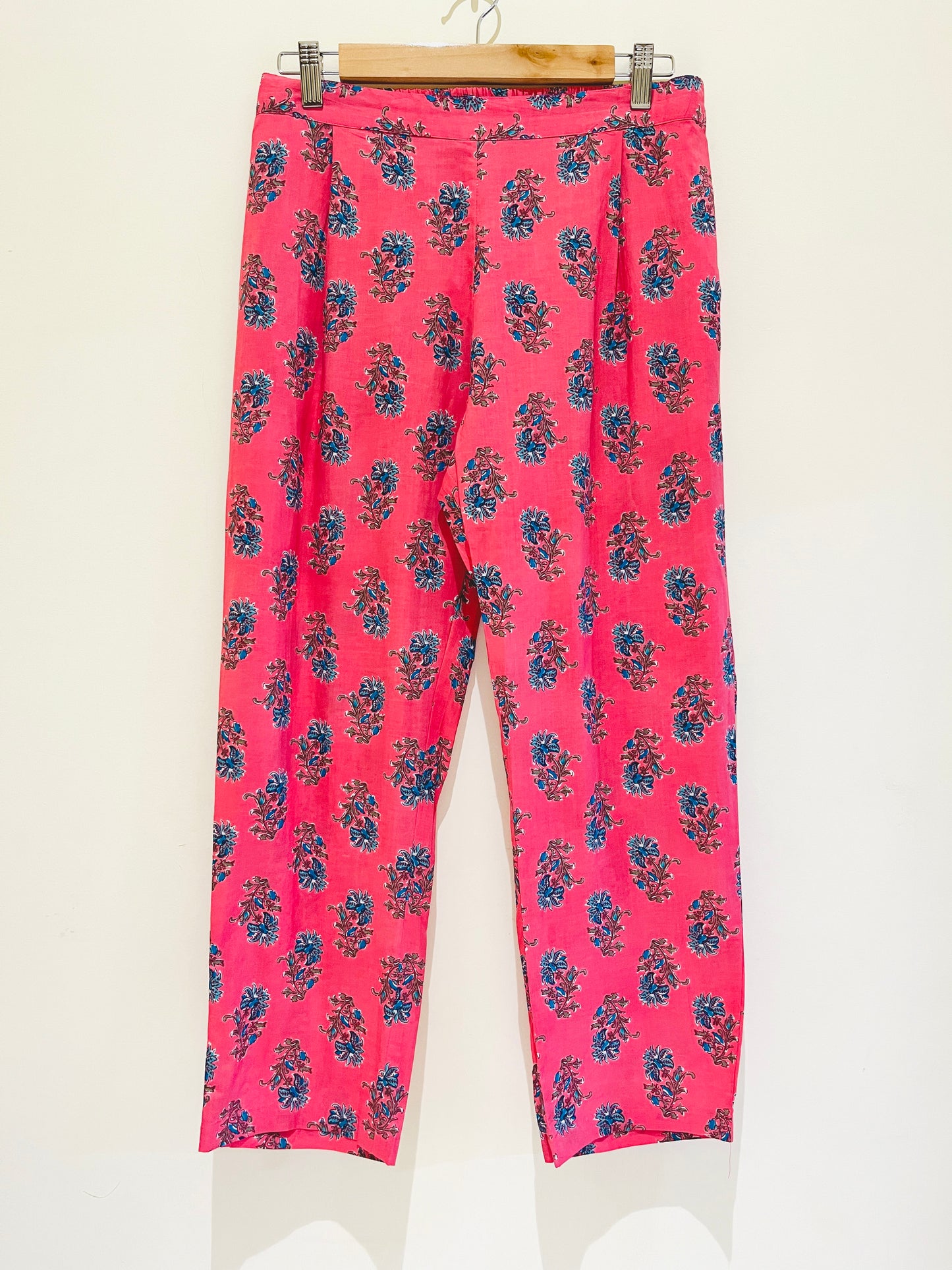 Printed Narrow Leg Cotton Pants