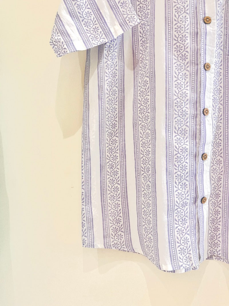 COTTON BLOCK PRINTED HALF SLEEVE SHIRT