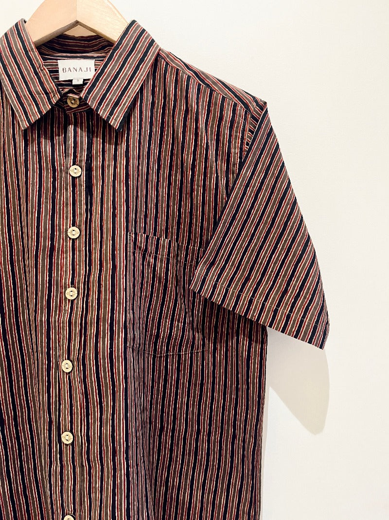 COTTON BLOCK PRINTED HALF SLEEVE SHIRT