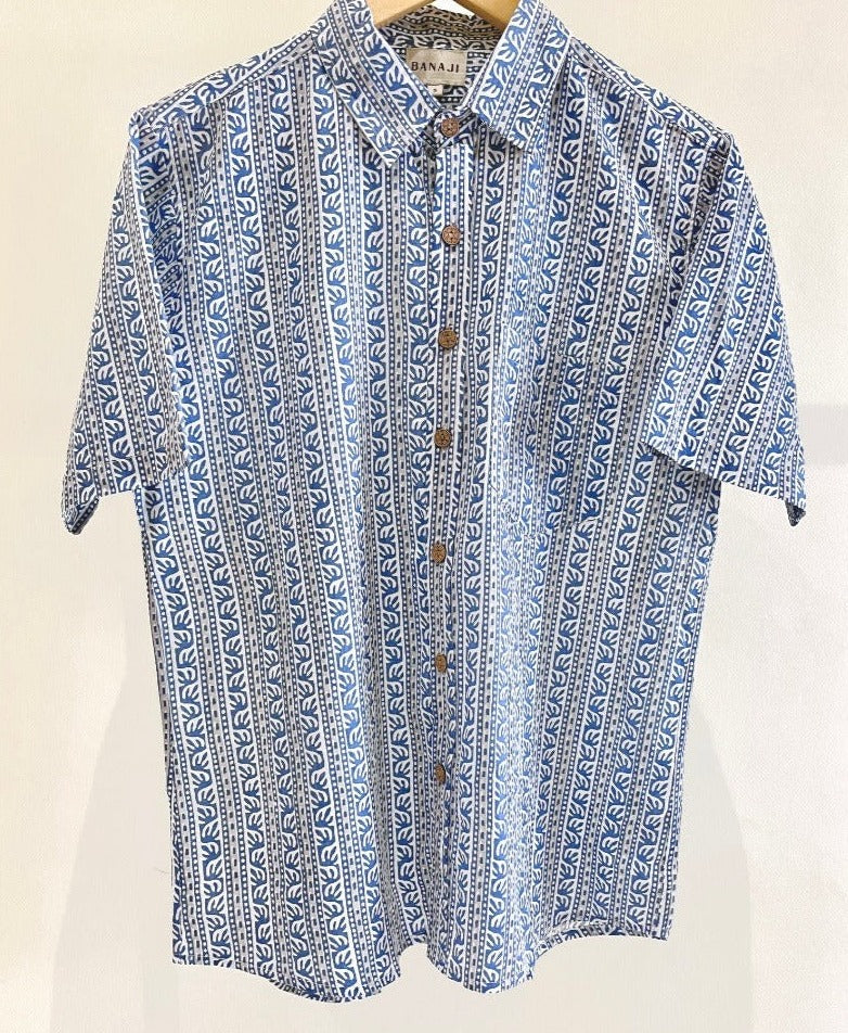 COTTON BLOCK PRINTED HALF SLEEVE SHIRT