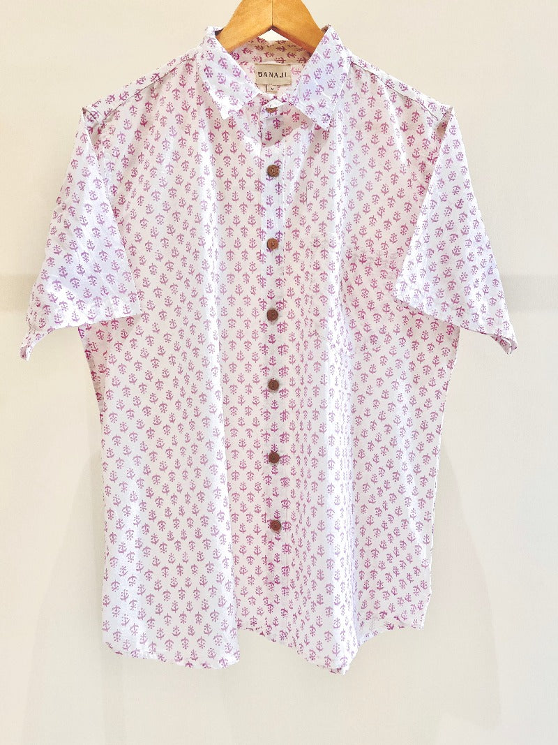 COTTON BLOCK PRINTED HALF SLEEVE SHIRT