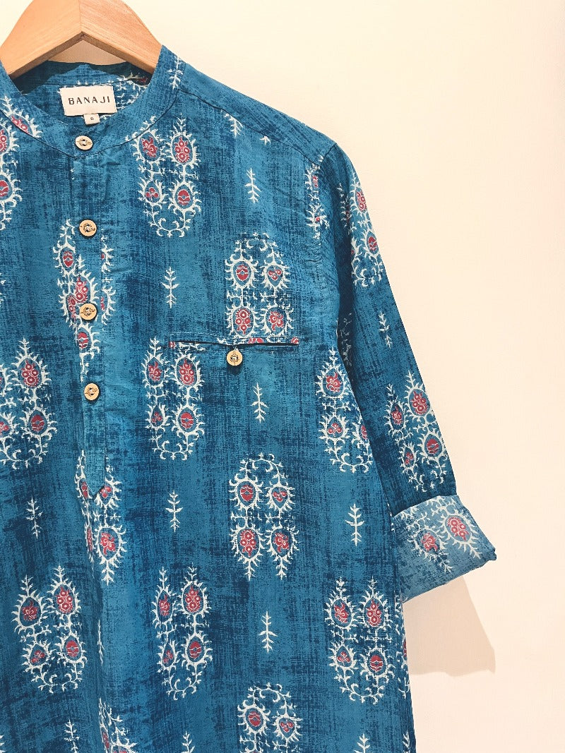 COTTON PRINTED FULL SLEEVE KURTA