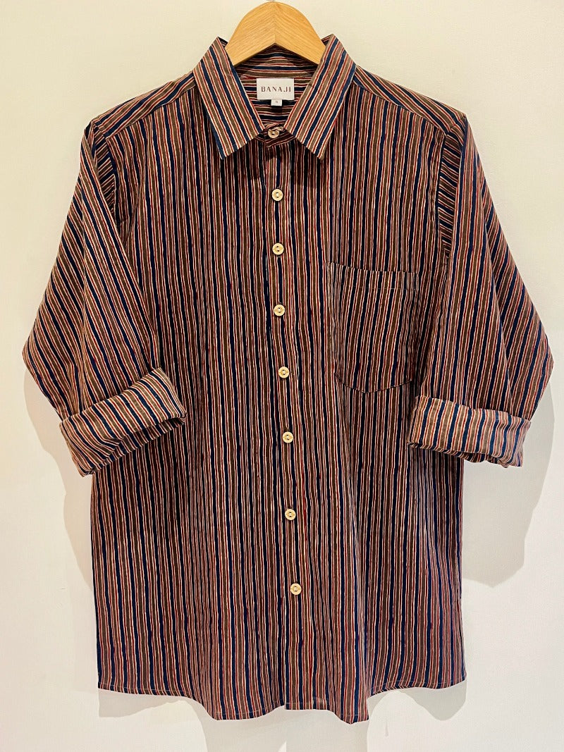 COTTON BLOCK PRINTED FULL SLEEVE SHIRT
