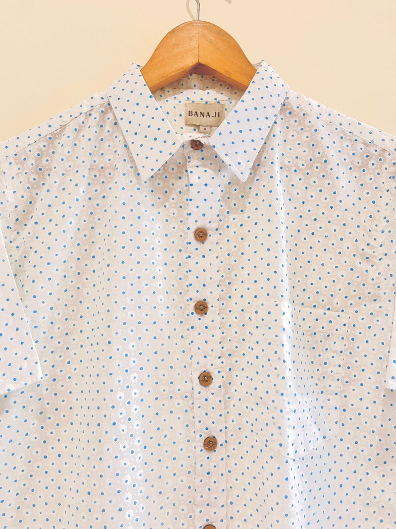 COTTON BLOCK PRINTED HALF SLEEVE SHIRT