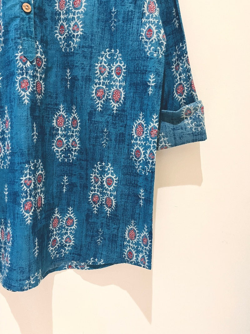 COTTON PRINTED FULL SLEEVE KURTA