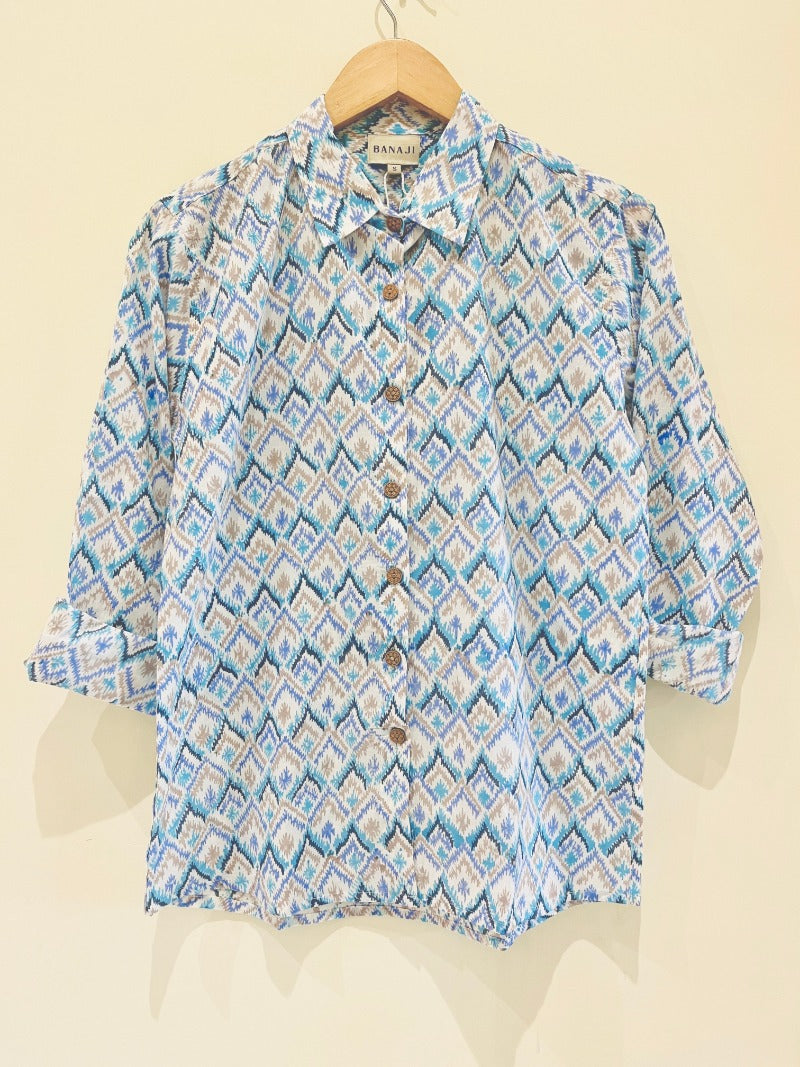'Most Loved' Blue Ikkat Printed Co-Ord Set