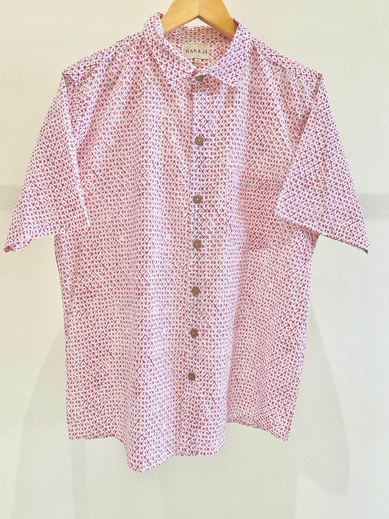 COTTON BLOCK PRINTED HALF SLEEVE SHIRT