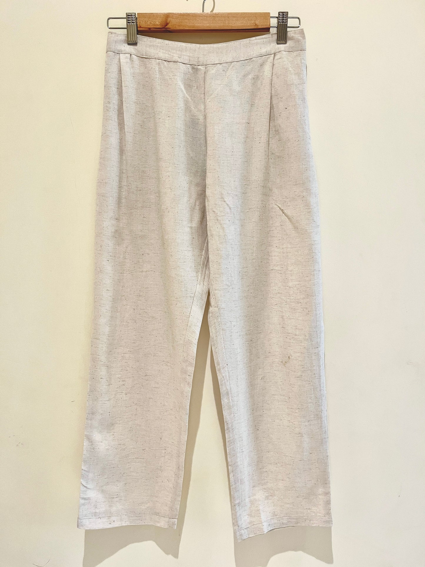 Ivory Narrow Leg Cotton Pants