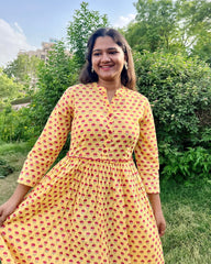 Yellow Bloom Printed Dress