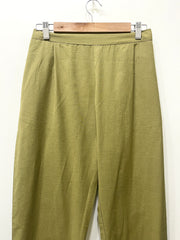 Mehndi Green Narrow Leg Cotton Pants