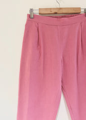 Dusty Rose Narrow Leg Cotton Pants