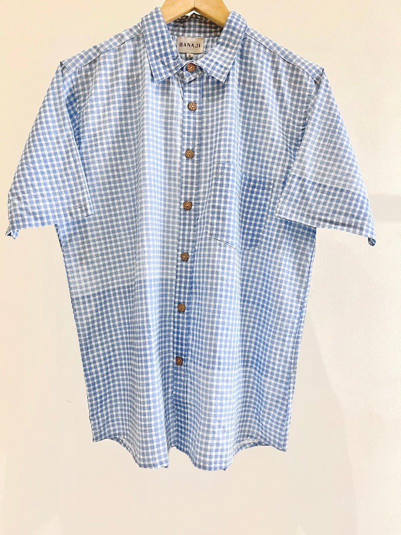COTTON BLOCK PRINTED HALF SLEEVE SHIRT