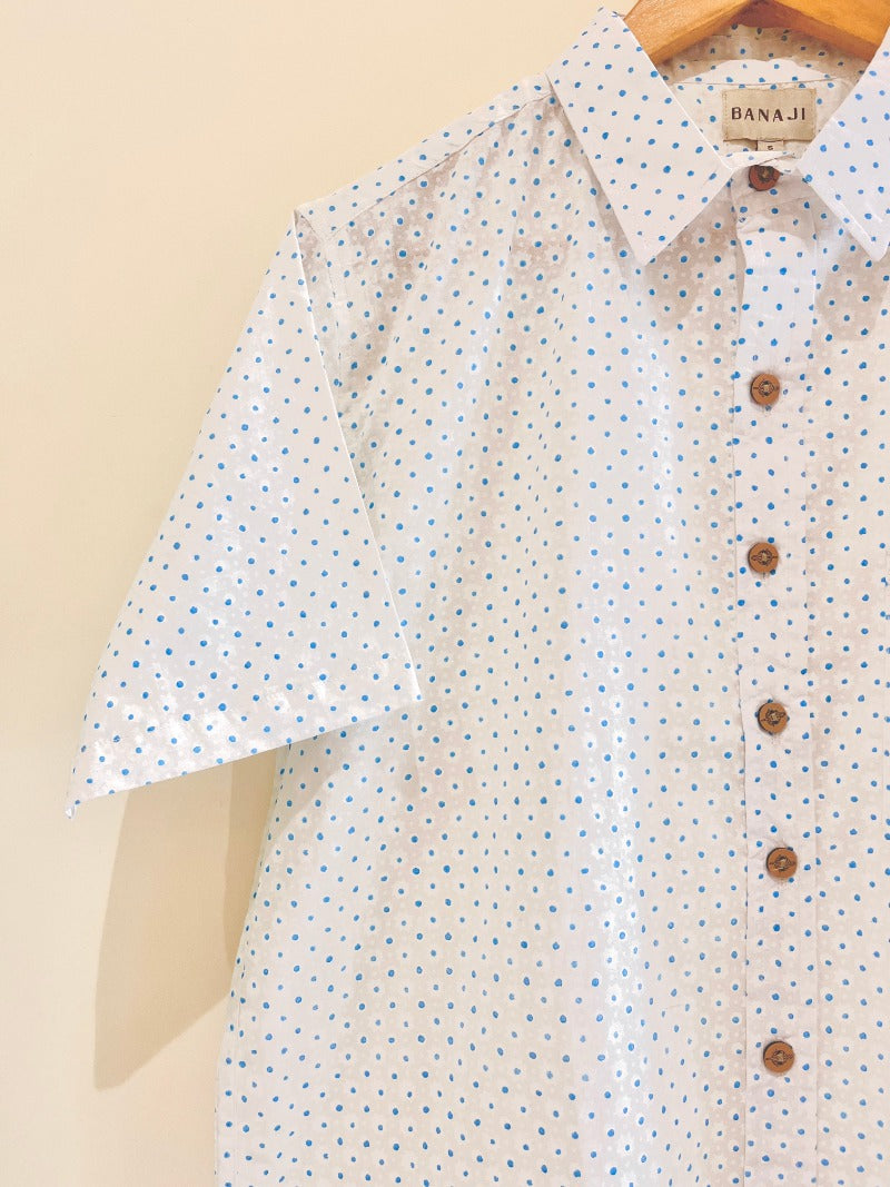 COTTON BLOCK PRINTED HALF SLEEVE SHIRT