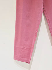 Dusty Rose Narrow Leg Cotton Pants