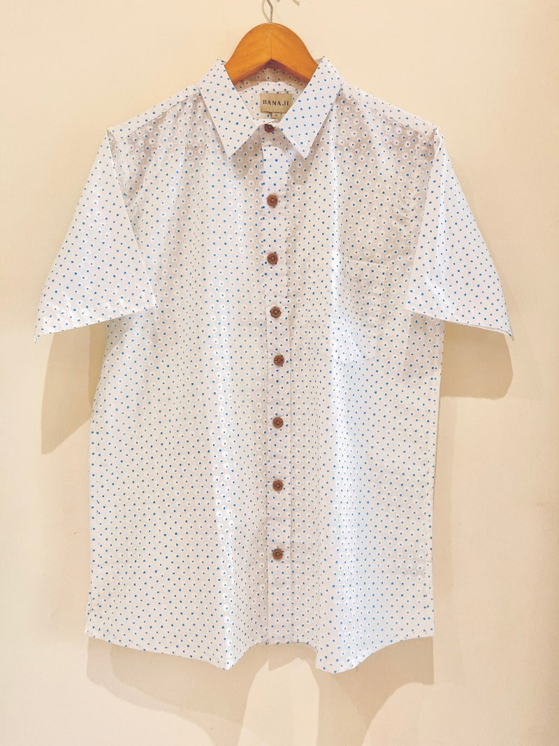 COTTON BLOCK PRINTED HALF SLEEVE SHIRT