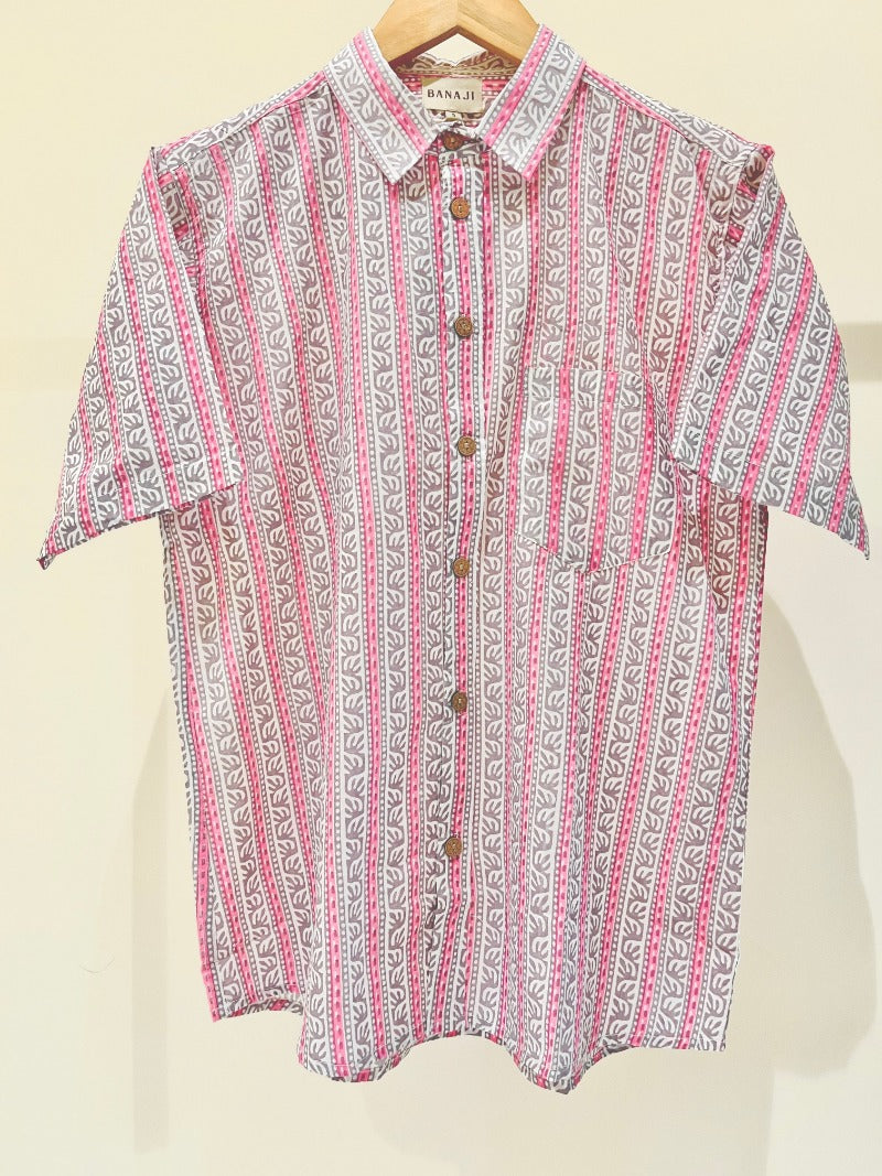 COTTON BLOCK PRINTED HALF SLEEVE SHIRT