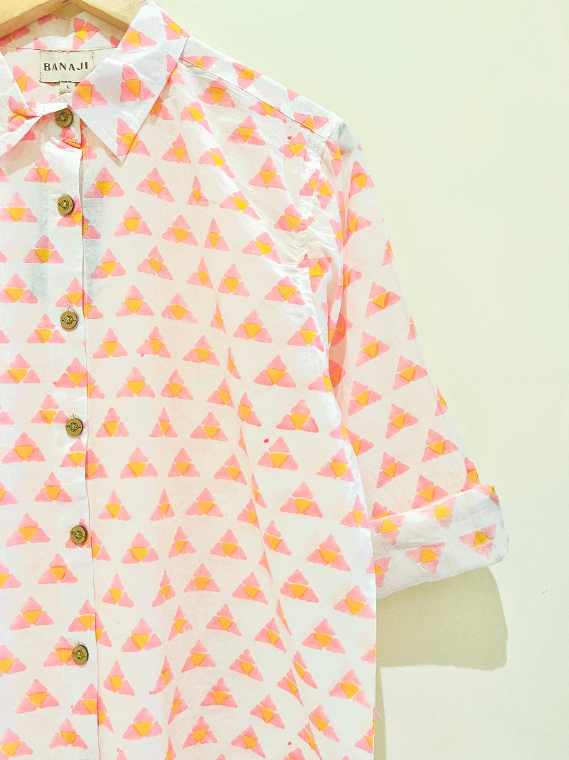 Neon Pink Triangle Printed Co-Ord Set