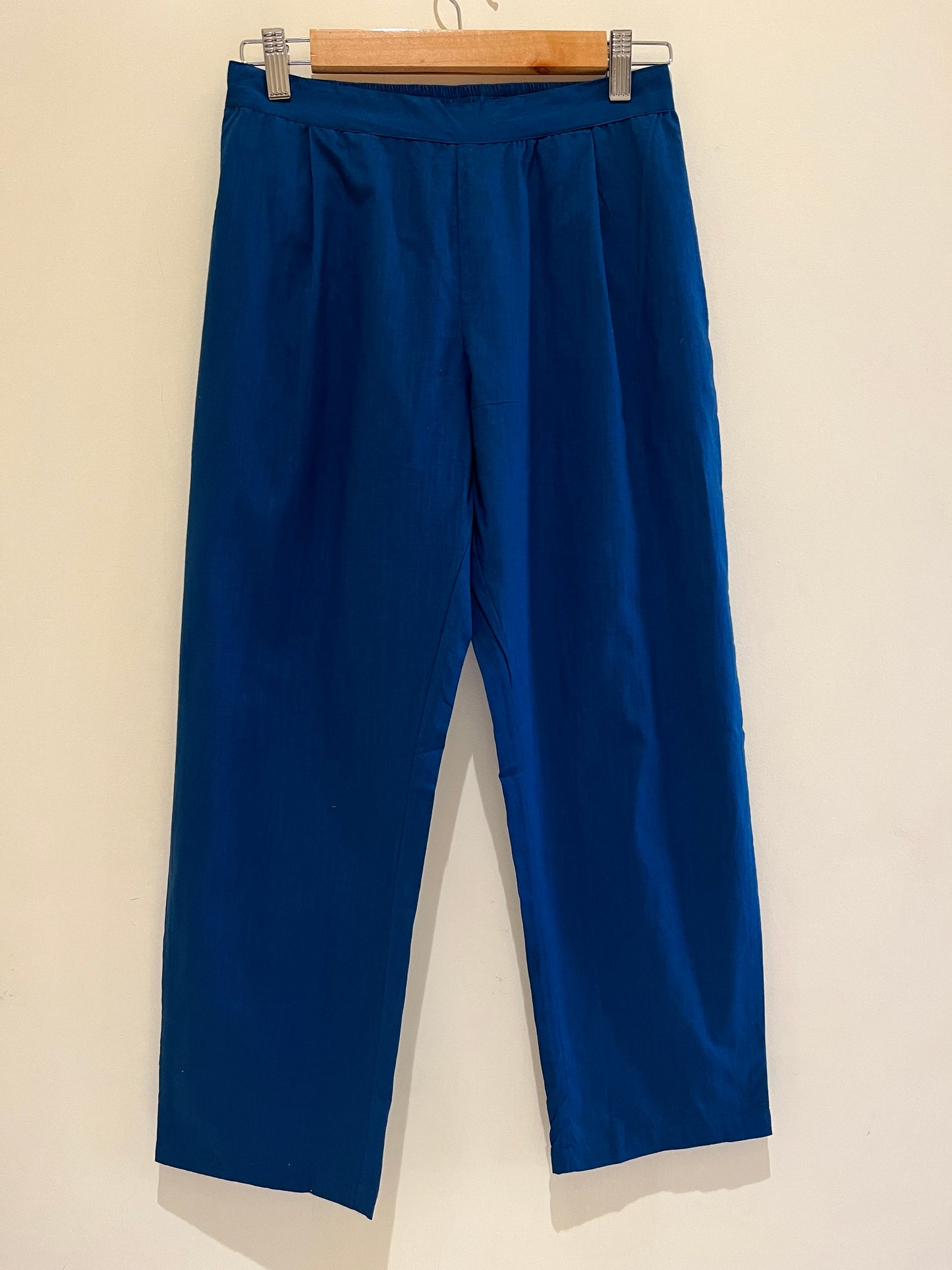 Navy Narrow Leg Cotton Pants