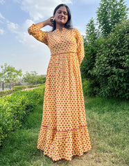 Yellow Bloom Printed Dress