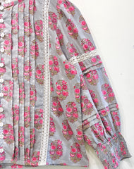 Victorian Blossom Lace Cotton Top