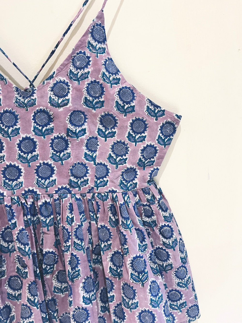 Dusty Rose Block Printed Cotton Cami Top