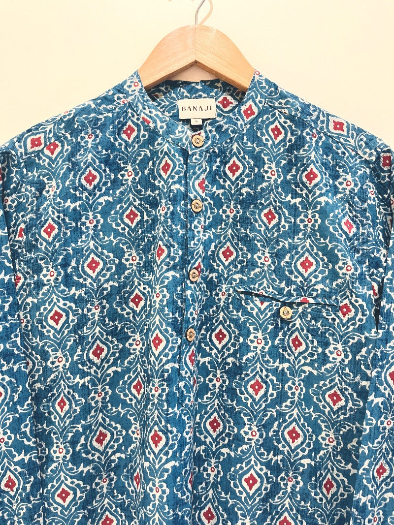 COTTON PRINTED FULL SLEEVE KURTA