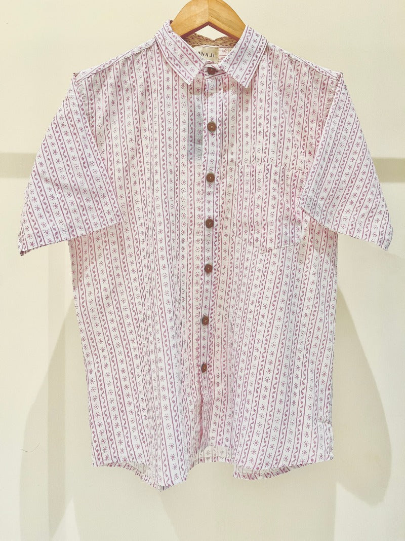COTTON BLOCK PRINTED HALF SLEEVE SHIRT