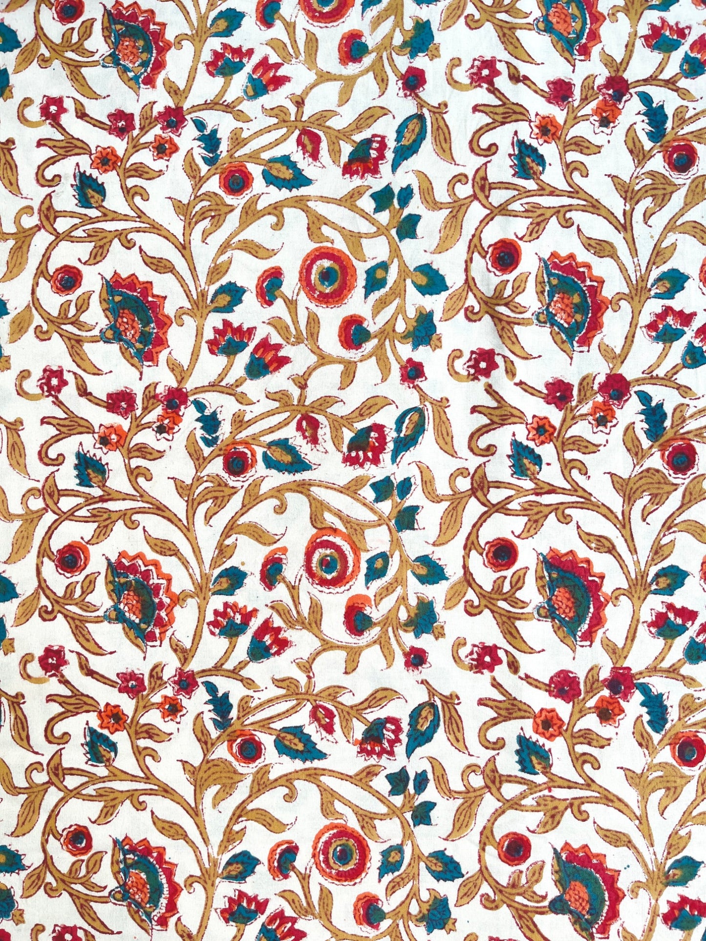Garden of Roses Block Printed Bedsheet Set
