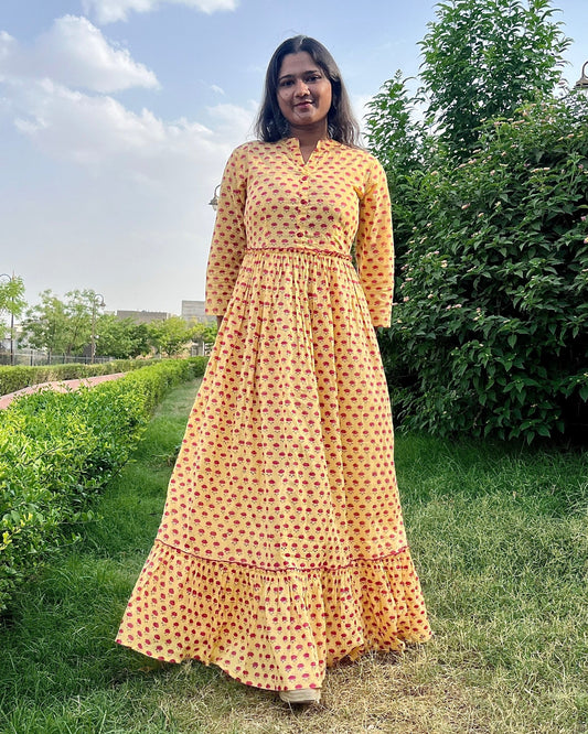 Yellow Bloom Printed Dress
